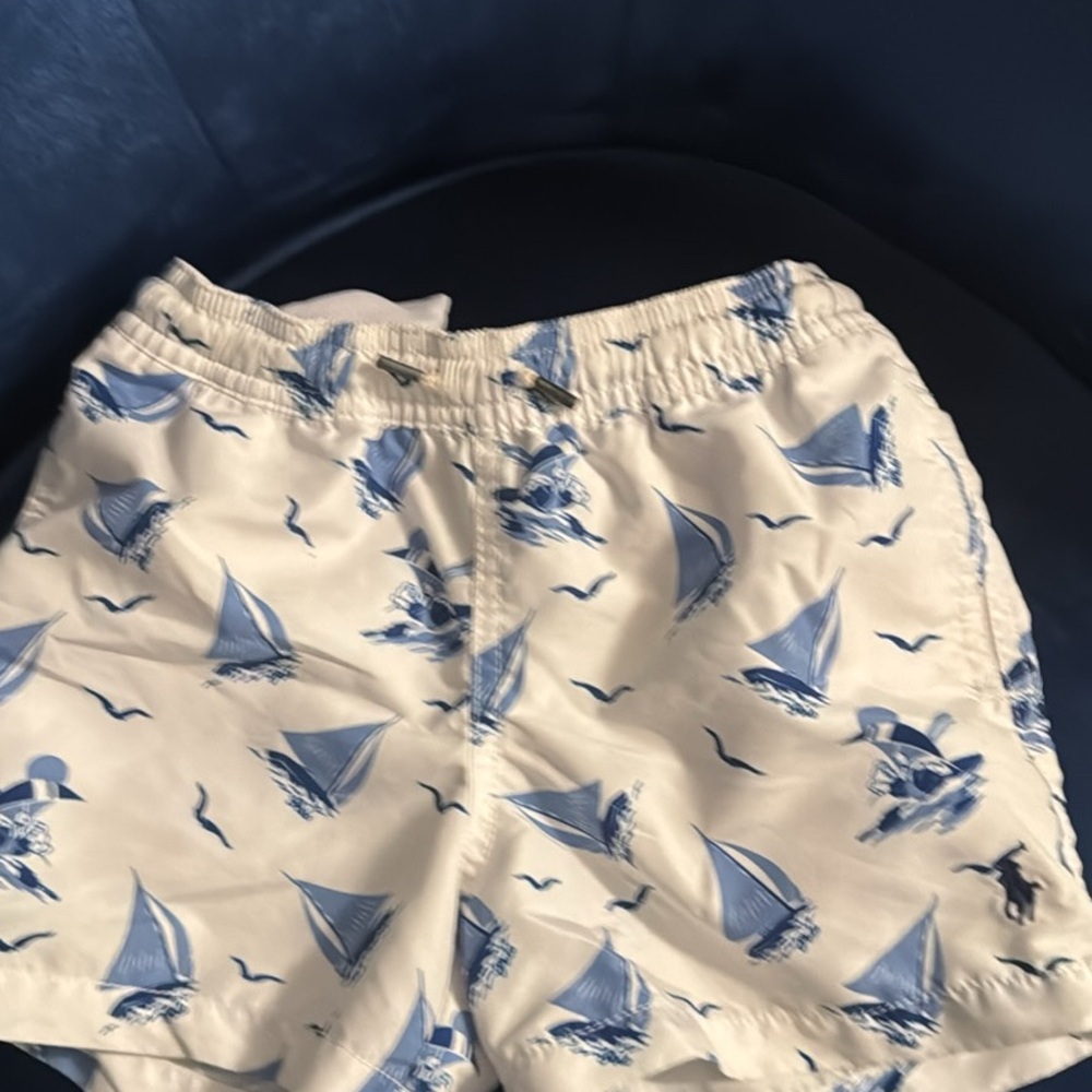 Polo Ralph Lauren Blue and White Swim Shorts